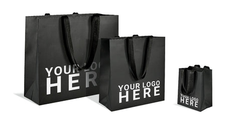 3 sizes of custom black paper bags
