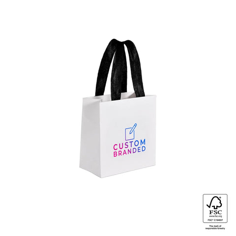 Image of White gift bag with logo on a white background