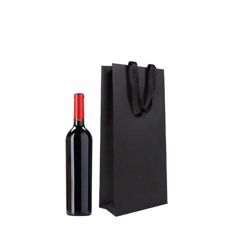 Black Double Premium Paper Wine Bag