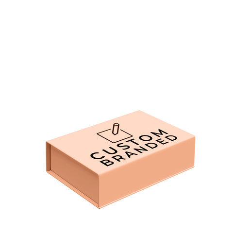 Image of custom branded peach gift box printed in australia
