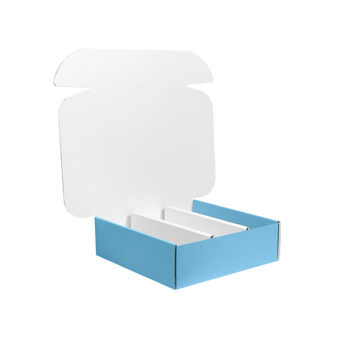 Image of Three Bottle Wine Box With Insert - Blue