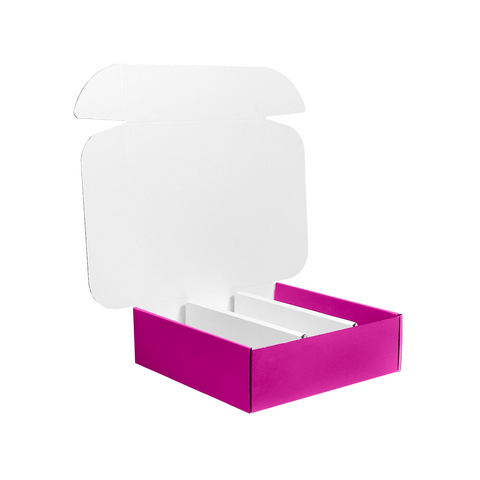 Image of Three Bottle Wine Box With Insert - Magenta
