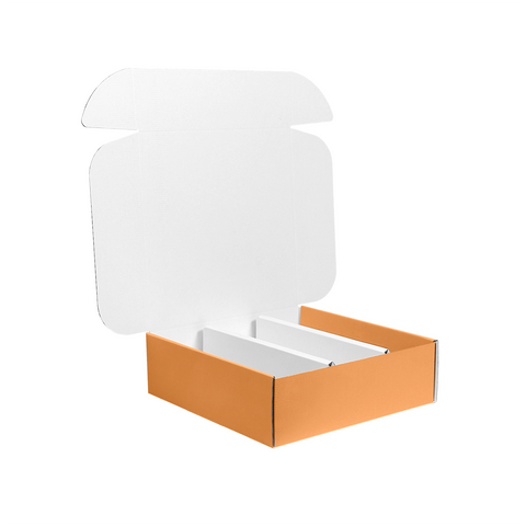 Image of Three Bottle Wine Box With Insert - Orange