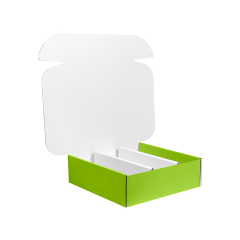 Image of Three Bottle Wine Box With Insert - Green