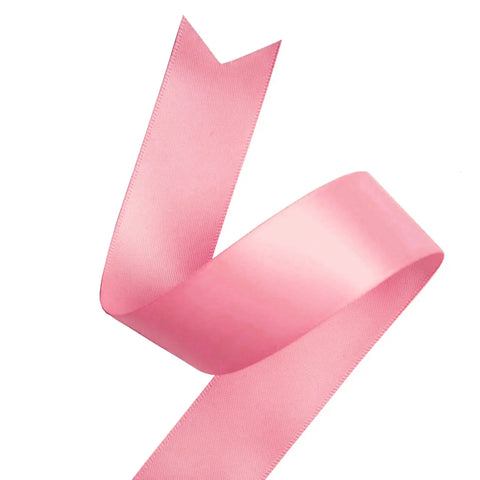 Image of Matte side of Rose pink satin ribbon - NEON packaging