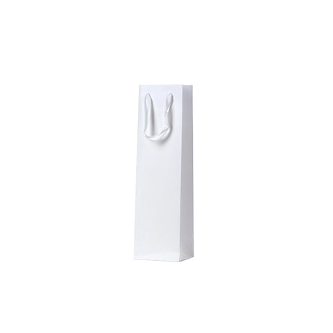 Image of White Single Wine Bag - Ribbon Handles