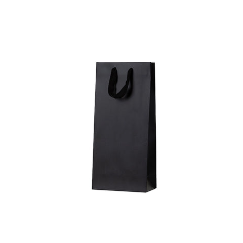 Image of Black Double Wine Bag - Ribbon Handles