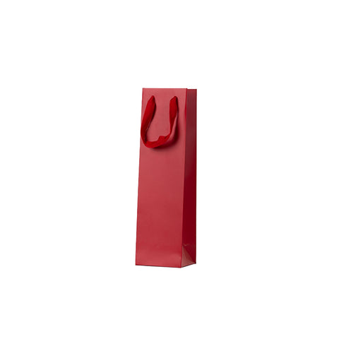 Image of Red Single Wine Bag - Ribbon Handles