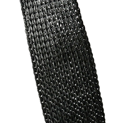 Image of the woven handle of Premium black paper gift bag