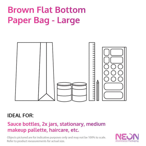 Image of measurement of flat bottom paper bags