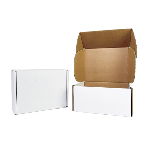 Self-Locking Mailing Box White and Brown - Small