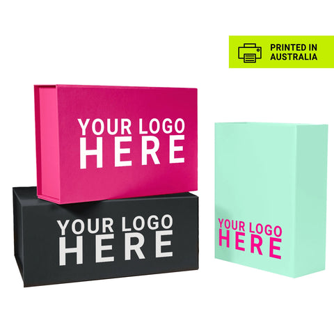 Image of Custom branded medium mint green magnetic gift box showing premium finish and magnetic closure