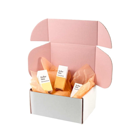 Image of hamper pastel pink mailing box