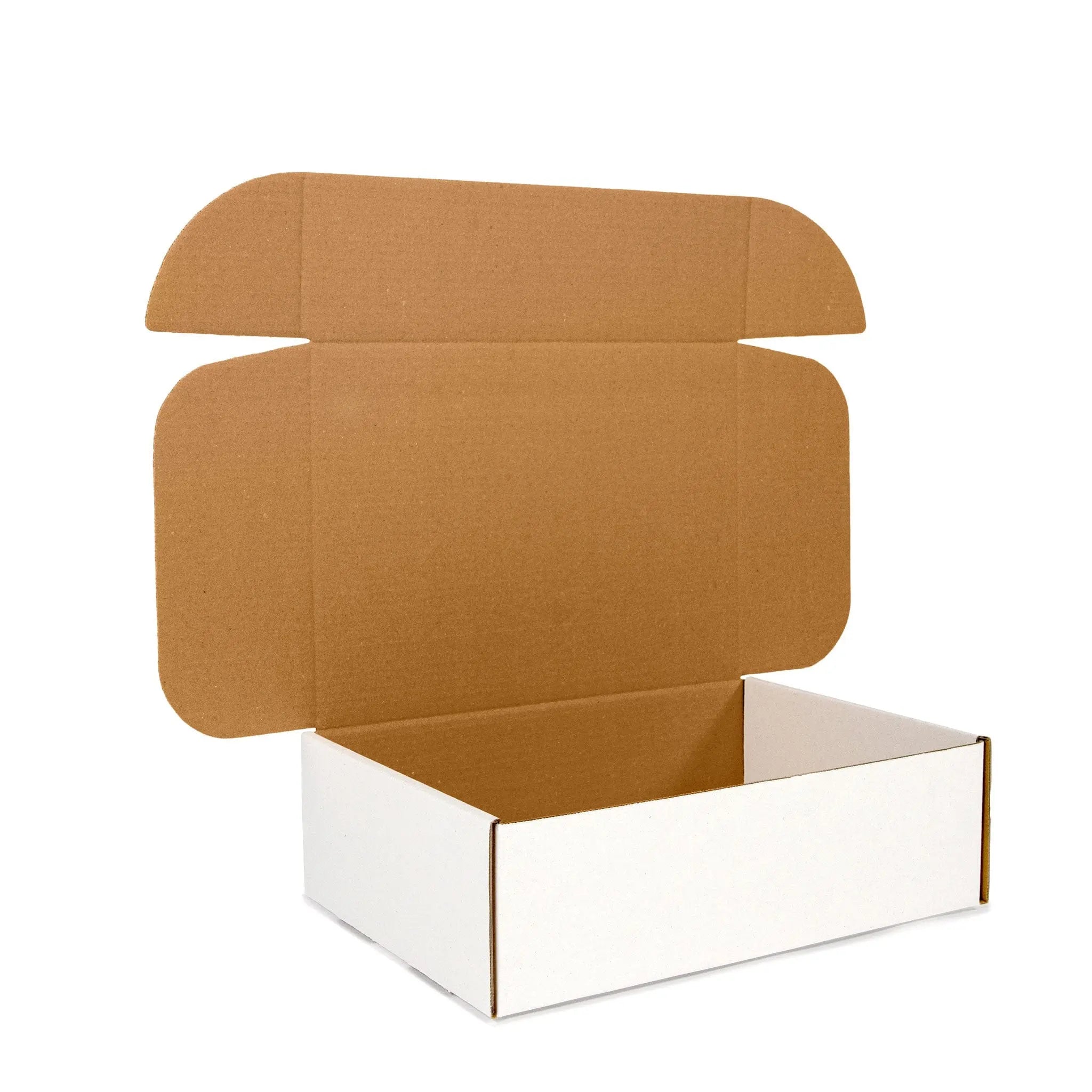 large white and brown mailing box