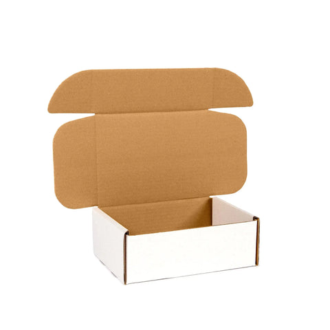 white and brown mailing box