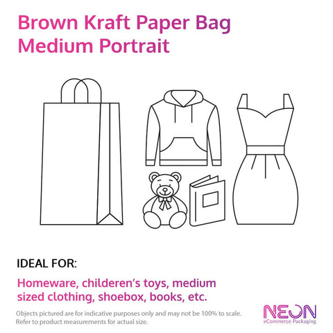 Image of Brown Kraft Paper Bag - Medium Portrait with ideal items to put inside