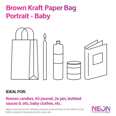 Image of Brown Kraft Paper Bags - Baby - NEON eCommerce Packaging