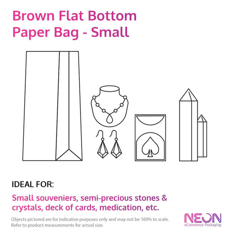 Image of Flat Bottom Paper Bag - Small with ideal items to put inside