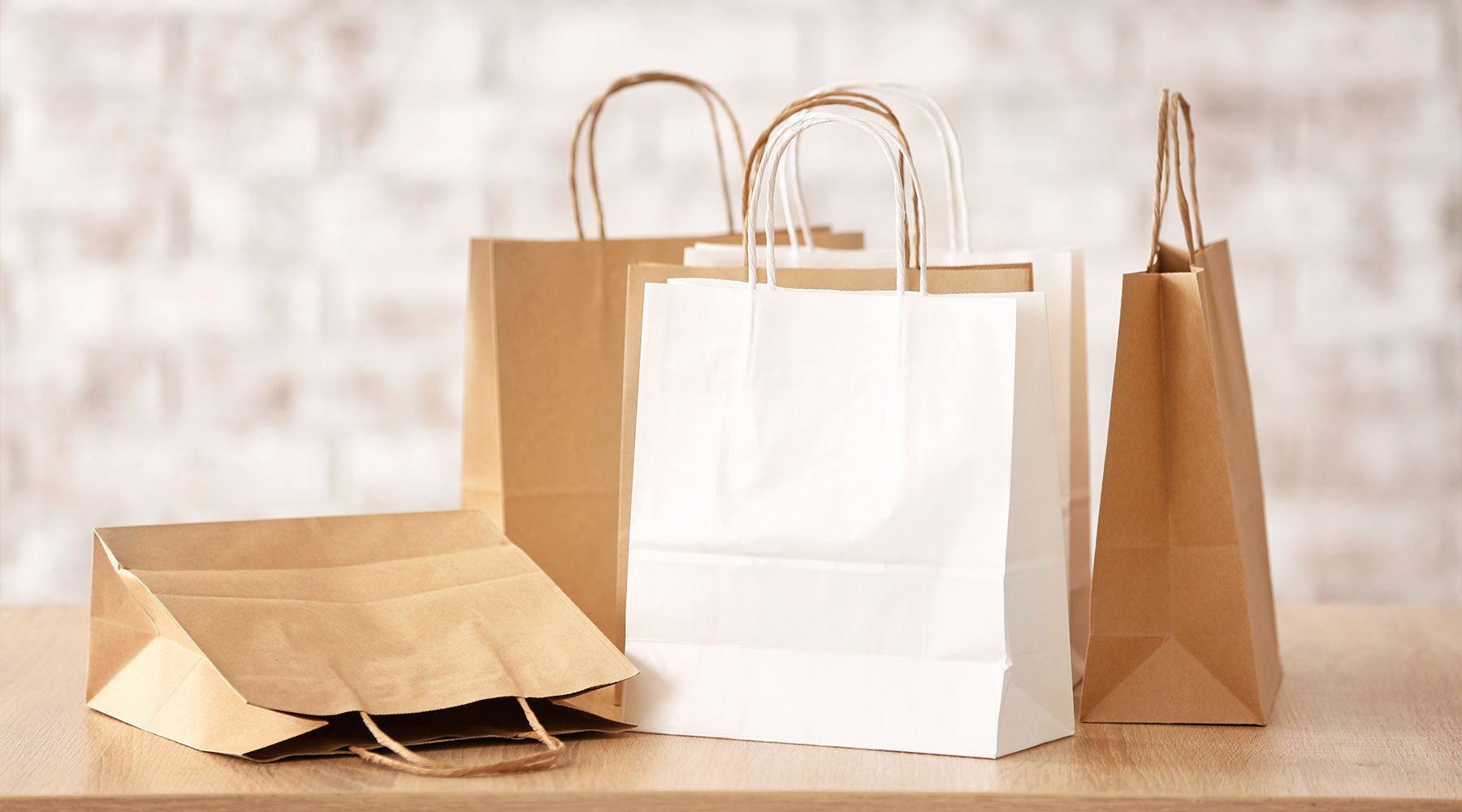 Brown and White Paper bags - NEON Packaging