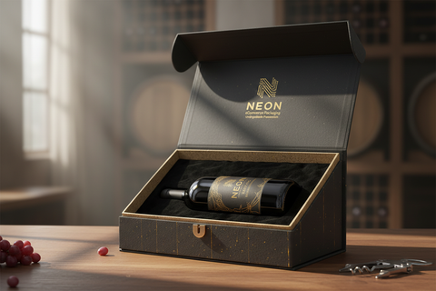 Image of Custom Premium 1 Bottle Magnetic Wine Box White