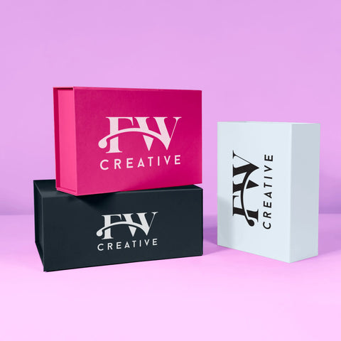 pink, black and white magnetic gift box | NEON packaging