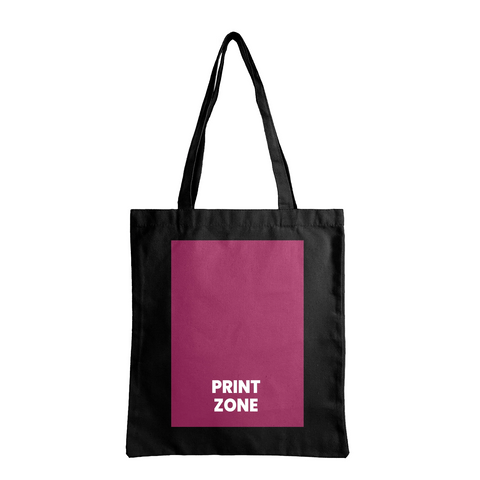 Image of 12 oz Custom Printed Canvas Tote Bag - black