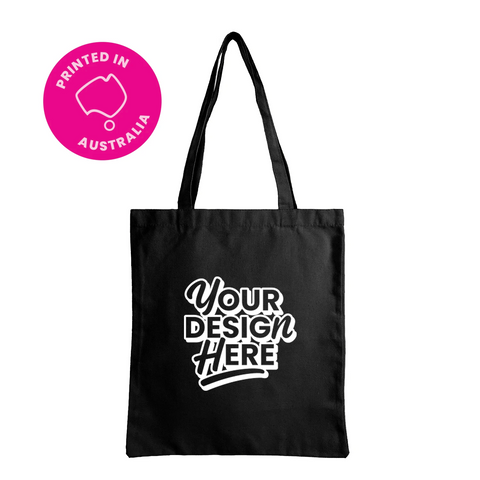 Image of 12 oz Custom Printed Canvas Tote Bag - black