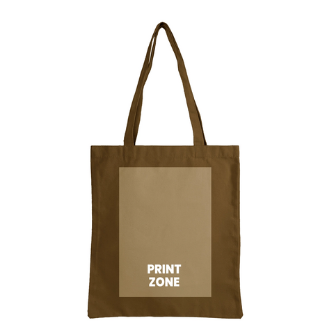 Image of 12 oz Custom Printed Canvas Tote Bag - Chocolate
