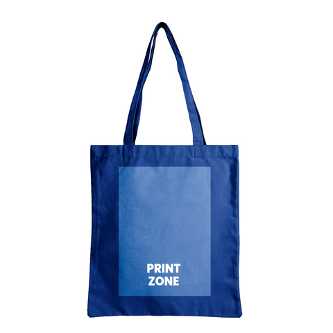 Image of 12 oz Custom Printed Canvas Tote Bag - Electric Blue
