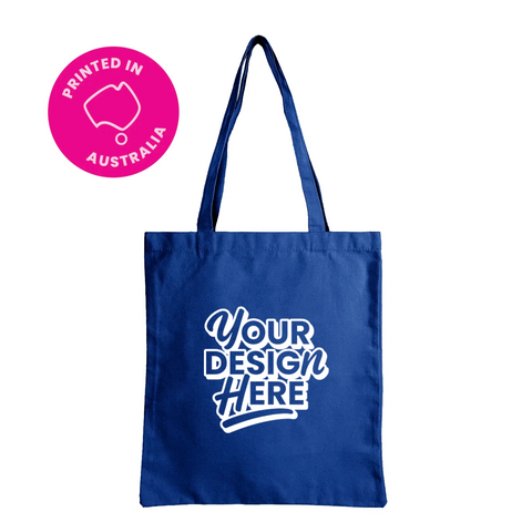 Image of 12 oz Custom Printed Canvas Tote Bag - Electric Blue