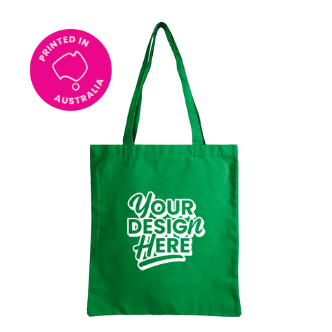 Image of 12 oz Custom Printed Canvas Tote Bag - Green