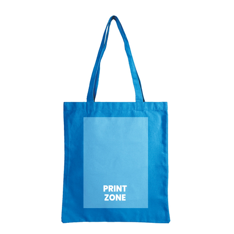 Image of 12 oz Custom Printed Canvas Tote Bag - Sky Blue