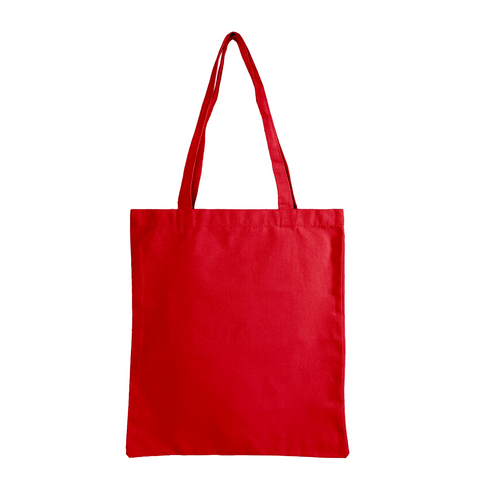 Image of 12 oz Canvas Tote Bag Plain - Red