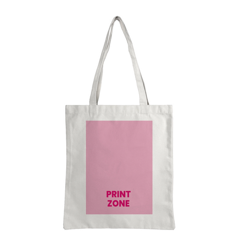 Image of 12 oz Custom Printed Canvas Tote Bag - White