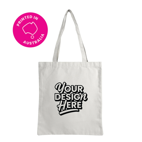 Image of 12 oz Custom Printed Canvas Tote Bag - White
