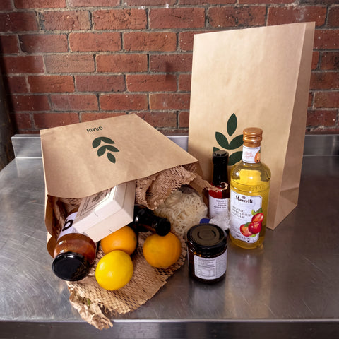 Image of Custom Printed Brown Paper Grocery bag - Large