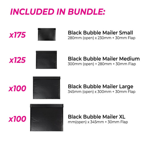 Image of Bubble Mailer Bundle - Black