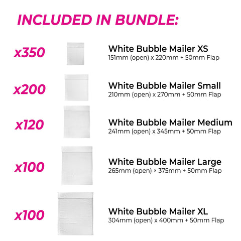 Image of Bubble Mailer Bundle - White