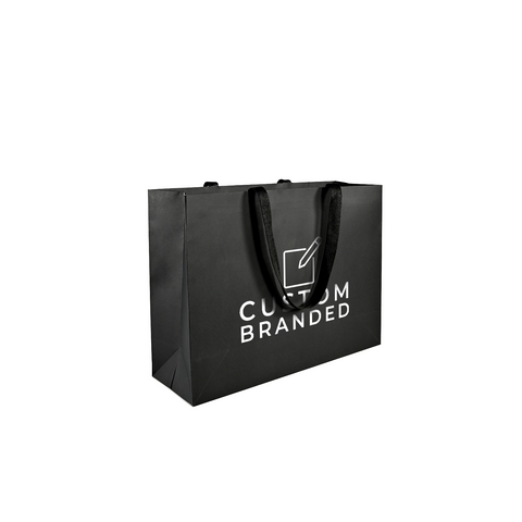 Image of Custom Printed Large Black Premium Paper Bags