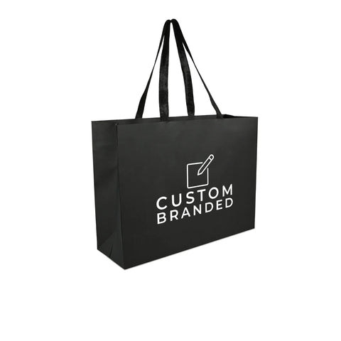 Image of Custom Printed Large Black Premium Paper Bags
