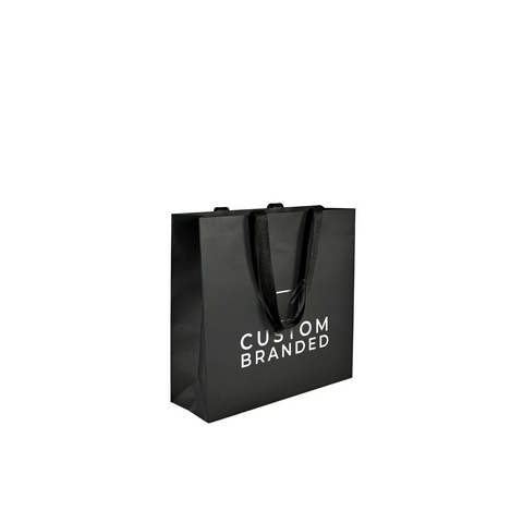 Image of Custom Printed Medium Black Premium Paper Bags