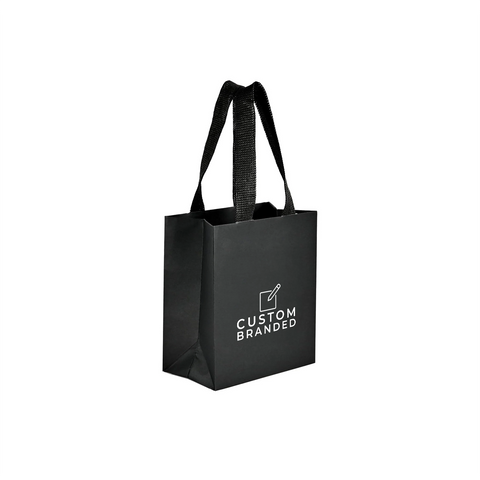 Image of Custom Printed Small Black Premium Paper Bags
