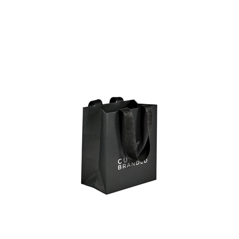 Image of Custom Printed Small Black Premium Paper Bags
