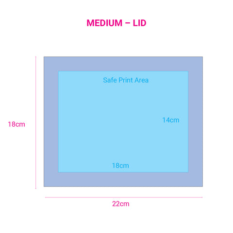 Image of safe print area medium blue gift boxes printed in Australia