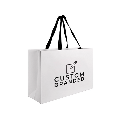 Image of Custom Printed Large White Premium Paper Bags