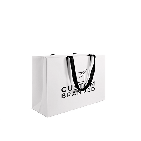 Image of Custom Printed Large White Premium Paper Bags