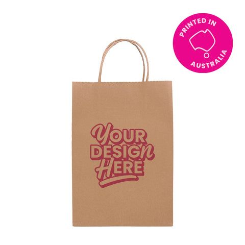 Image of Custom Printed Brown Kraft Paper Bag - Junior