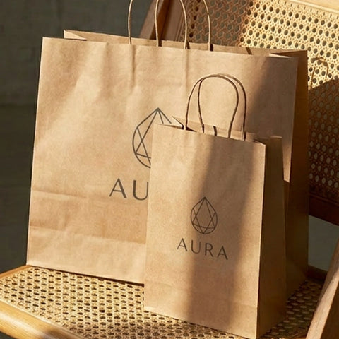 Image of Custom Printed Brown Kraft Paper Bag - Midi Boutique