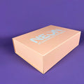 Logo printed on Peach medium gift box | NEON Packaging