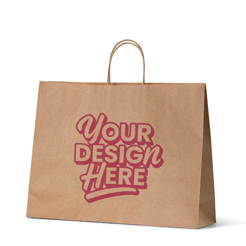 Image of Custom Printed Brown Kraft Paper Bag - Midi Boutique